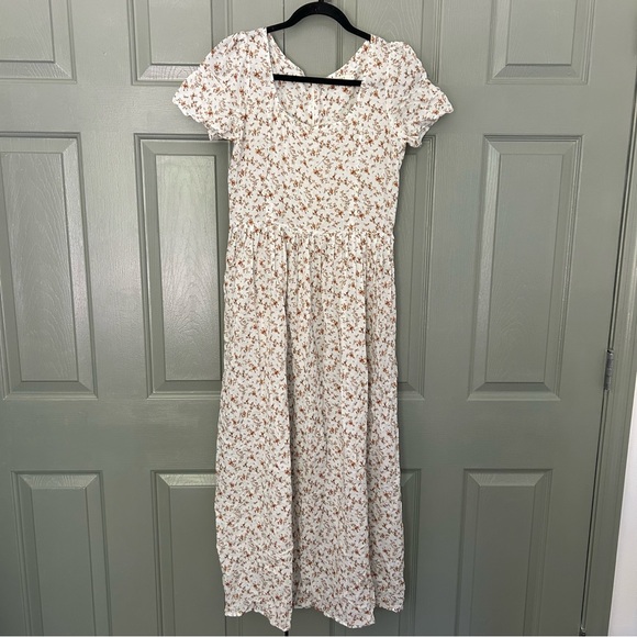 Christy Dawn The Scarlet Dress Buckwheat Floral Long Maxi with Cap Sleeves - Picture 4 of 8